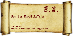 Barta Madléna névjegykártya